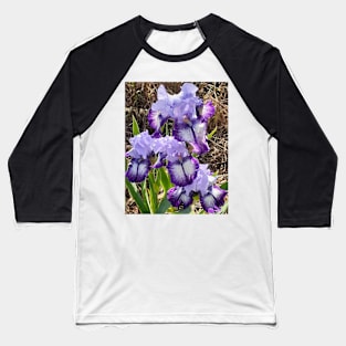 Purple and White Iris Flower Baseball T-Shirt